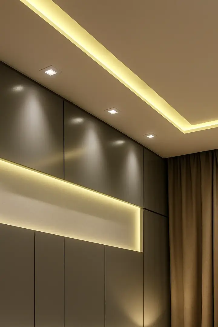 Sanca com iluminação em LED instalada no ambiente