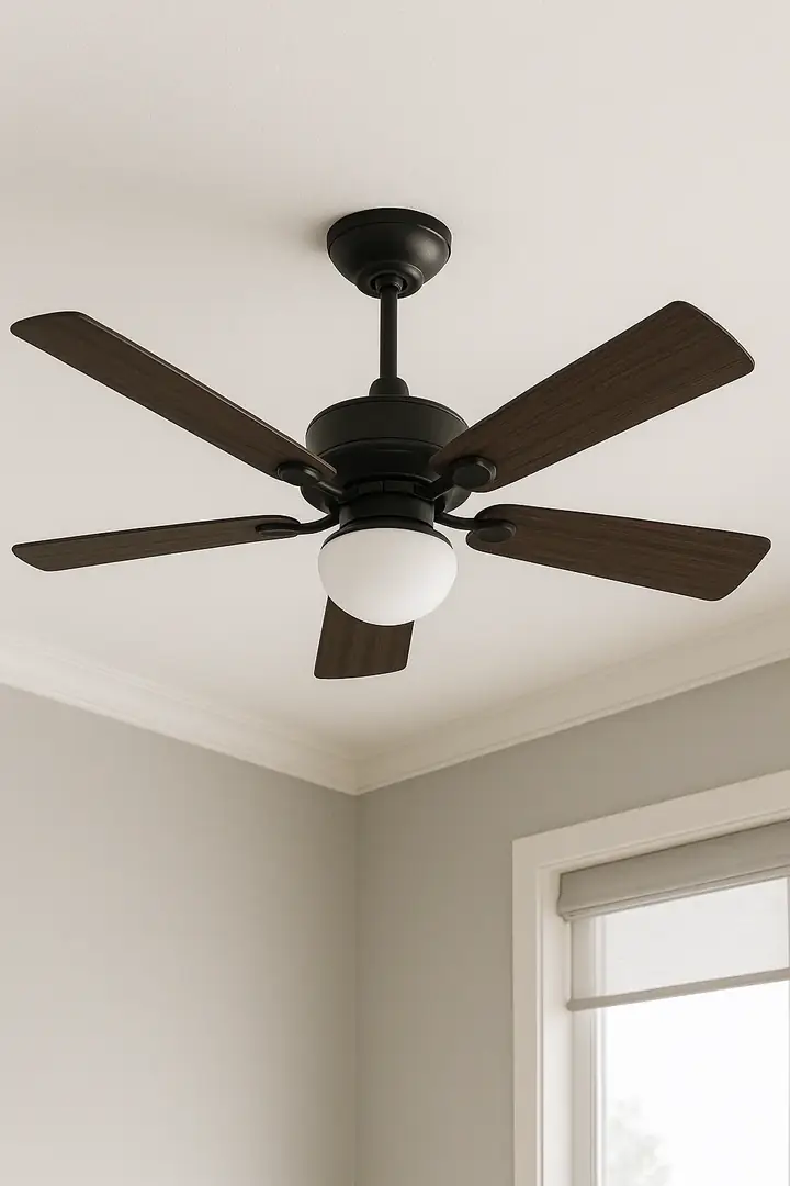 Ventilador de teto instalado na sala